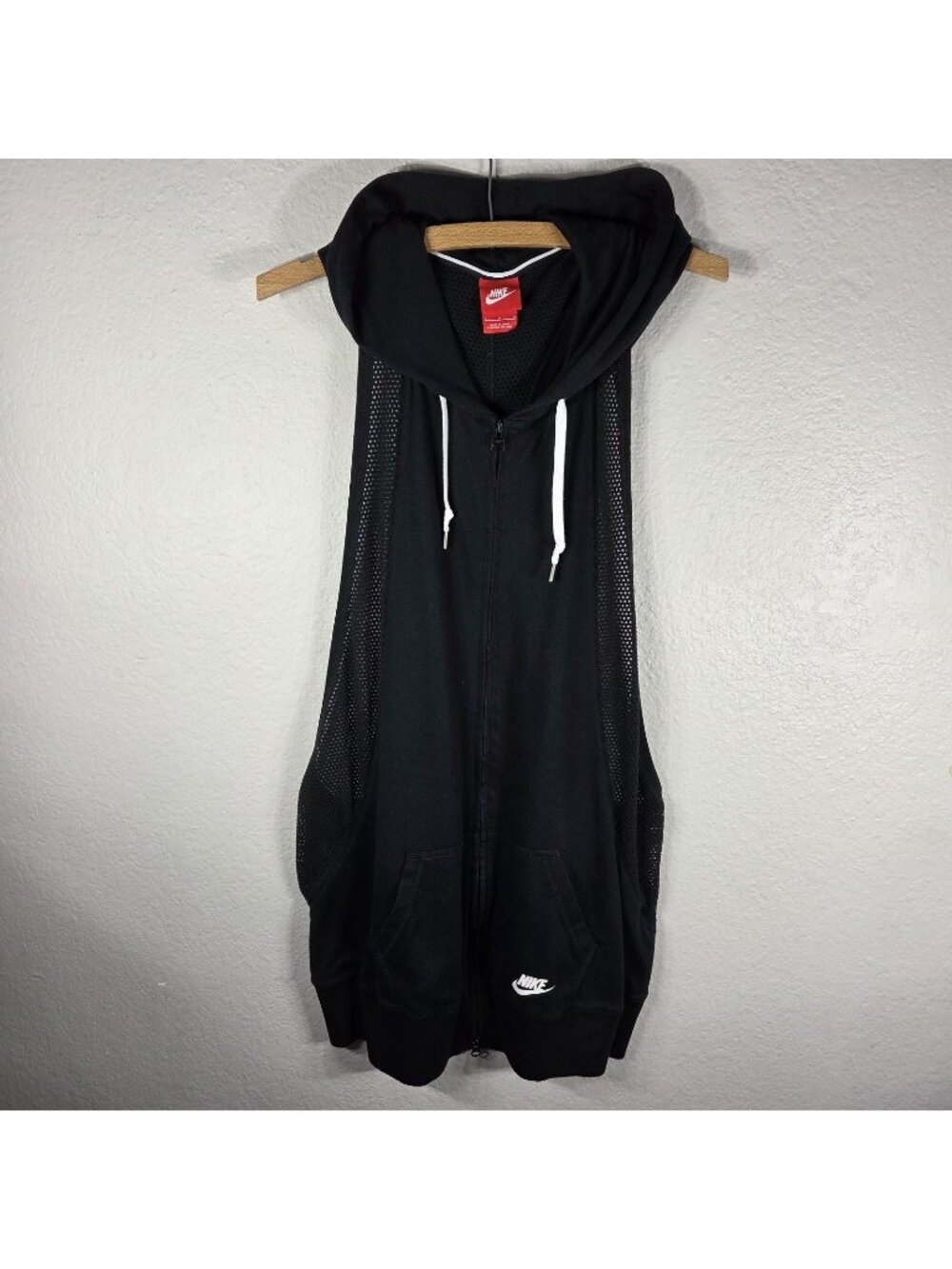 Nike Women's Tech Hypermesh Vest Full Zip Hoodie Black Size L Racerback